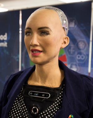 This is the Avatar Image for the Robot Sophia AI Voice and Text to Speech Generator